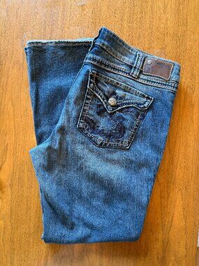 Silver Jeans McKenzie Flare Jeans Y2K Contrast Stitch Denim Size 16